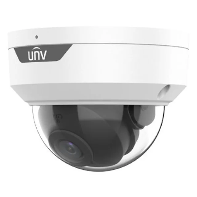 Câmera de vigilância IP 2MP, lente 2.8mm, IR 30m, Mic., PoE, IK10 - UNV IPC322LB-ADF28K-H