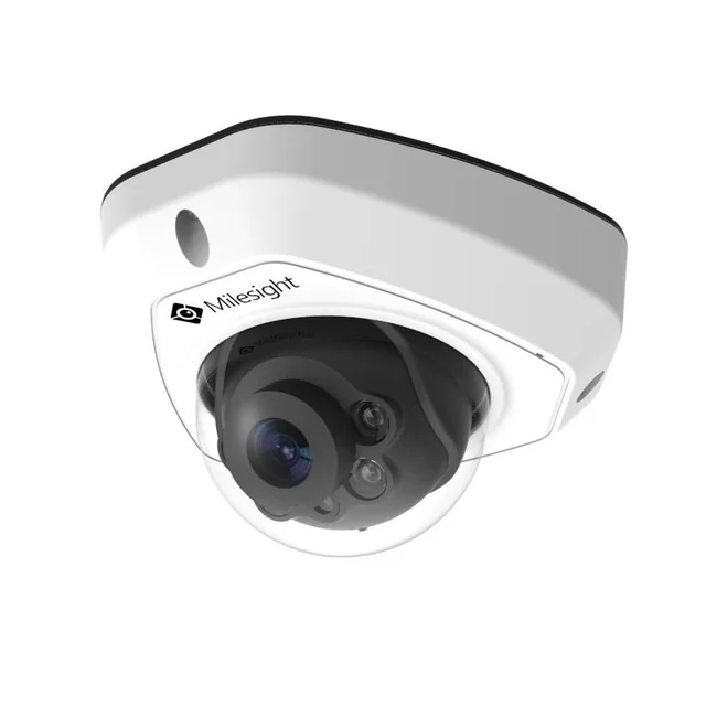 Câmera de vigilância IP Mini Dome 5MP IR 30M lente 2.8mm placa de microfone Tecnologia Milesight - MS-C5373-PD