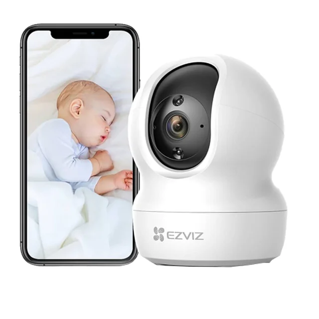 Câmera de vigilância IP WIFi Pan Tilt 4MP resolução 2K Cartão SD de áudio bidirecional - EZVIZ CS-H6c-2K+