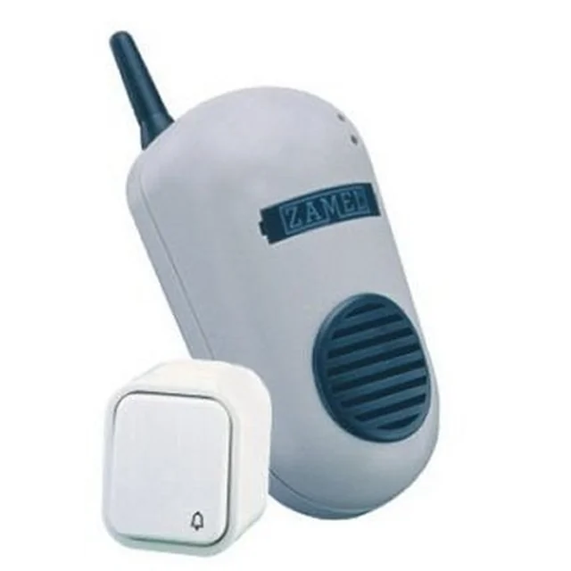 Campanello per rete wireless con pulsante ermetico, portata 150m, Bulik DRS-982H, bianco