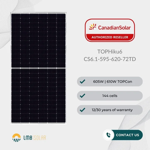 Canadian Solar 610W TOP CON , Buy solar panels in Europe