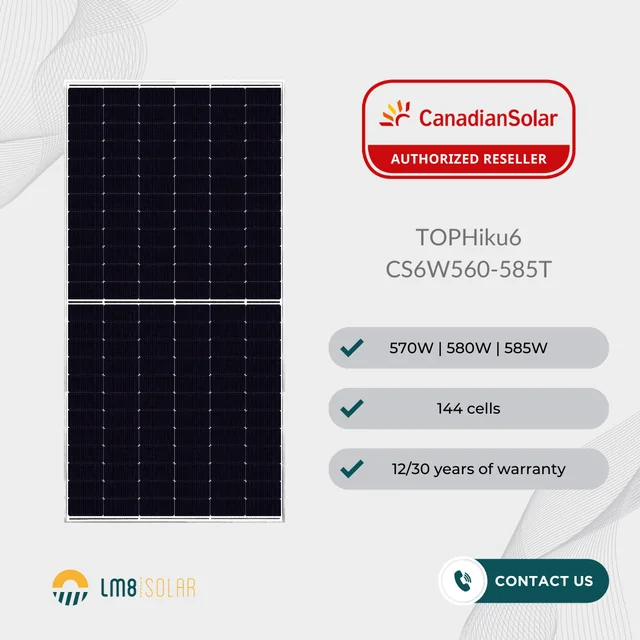 Canadisk 585W TopCon, køb solpaneler i Europa