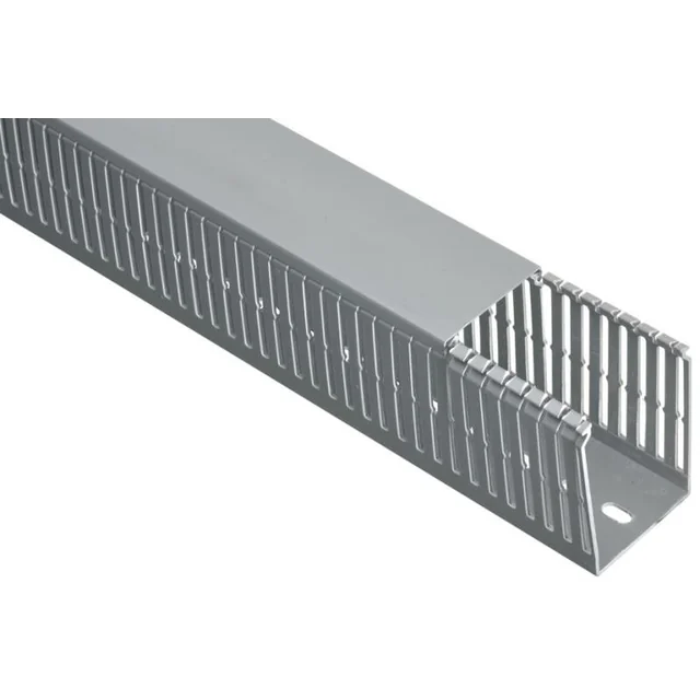 Canal cablu perforat 2m slitat 60x40mm gri pentru circuite electrice in tablouri