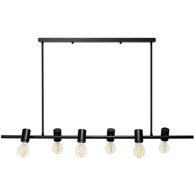 Candeeiro de teto industrial em metal APP480-6CP preto