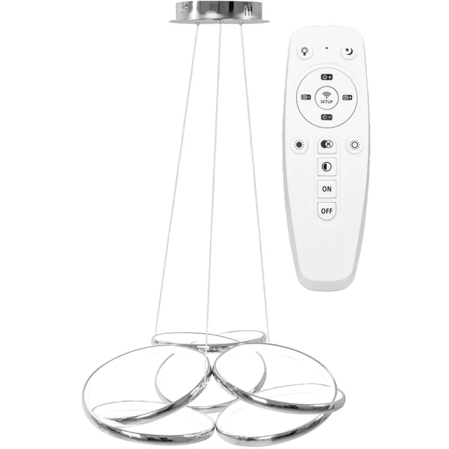 Candeeiro de teto LED moderno + REMOTE APP795-CP Flat Chrom