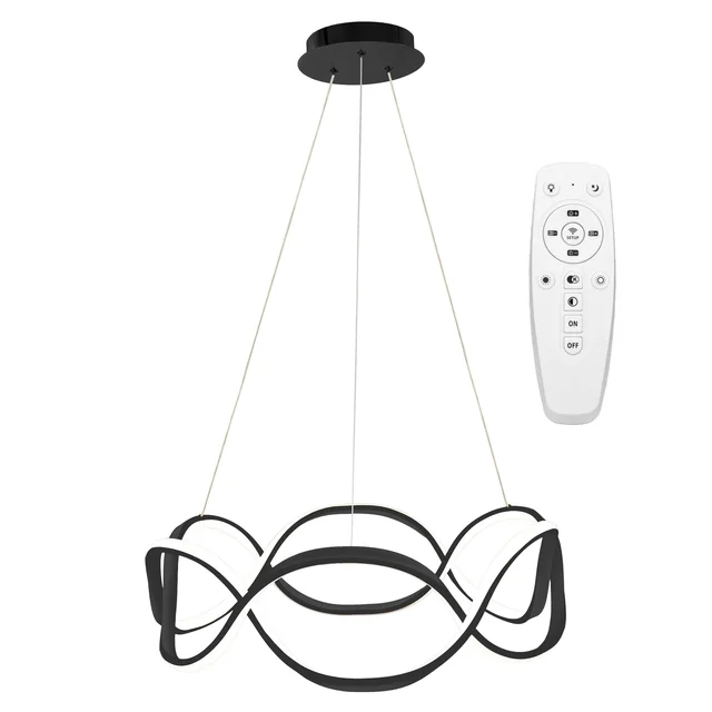 Candeeiro de teto LED moderno + REMOTE APP799-CP Twist Preto