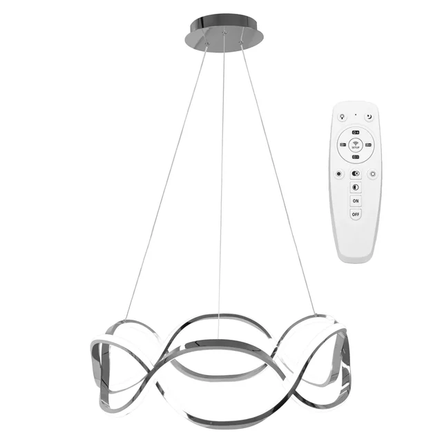 Candeeiro de teto LED moderno + REMOTE APP801-CP Twist Cromo