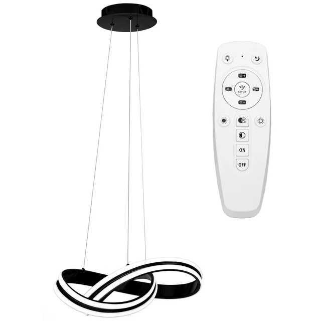 Candeeiro de teto LED moderno + REMOTE APP817-CP Preto