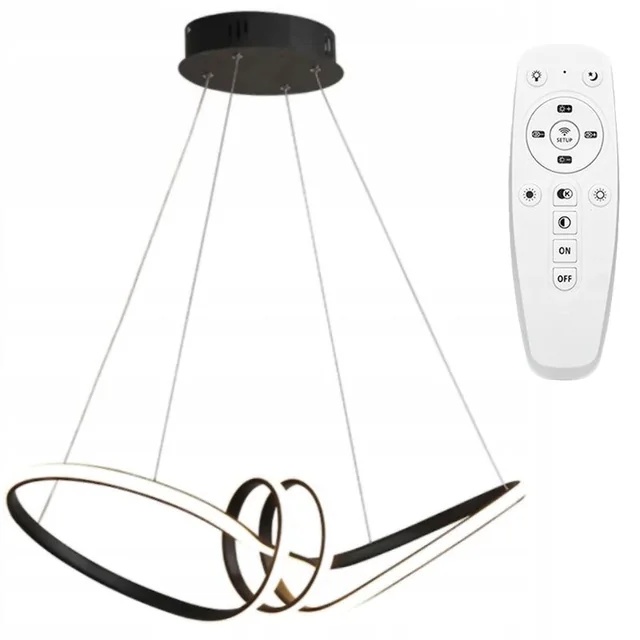 Candeeiro de teto LED moderno + REMOTE APP823-CP Preto