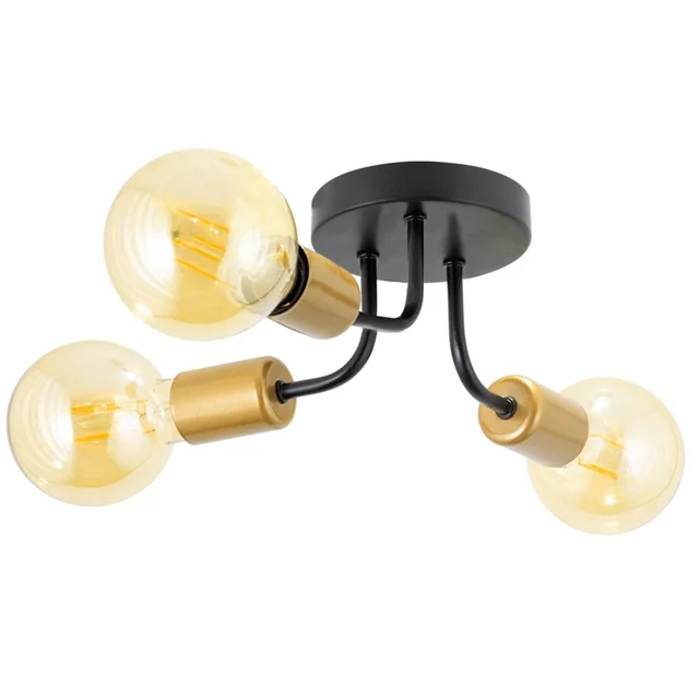 Candeeiro Suspenso APP1117-3C Preto e Dourado