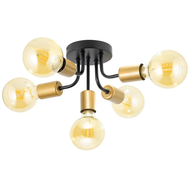 Candeeiro Suspenso APP1118-5C Preto e Dourado