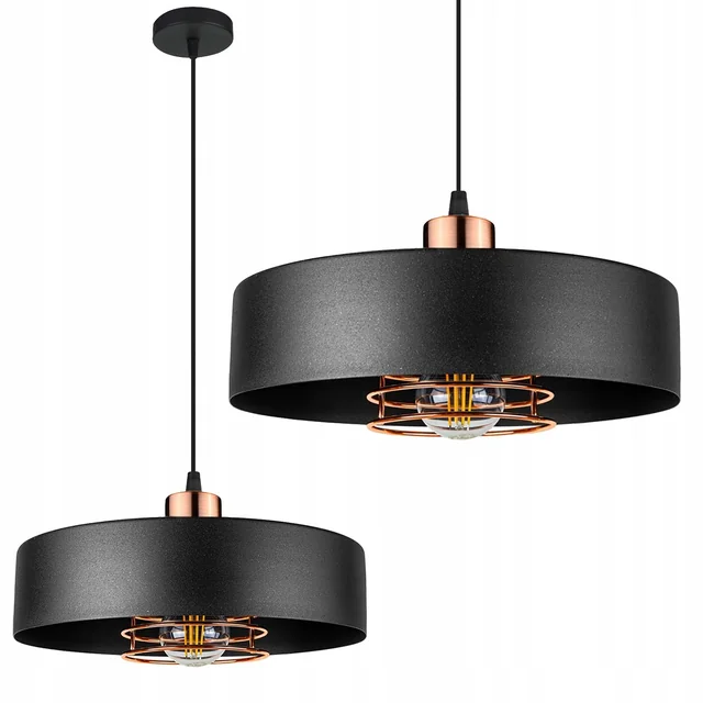 Candeeiro suspenso APP1246-1CP Preto-Rose Gold