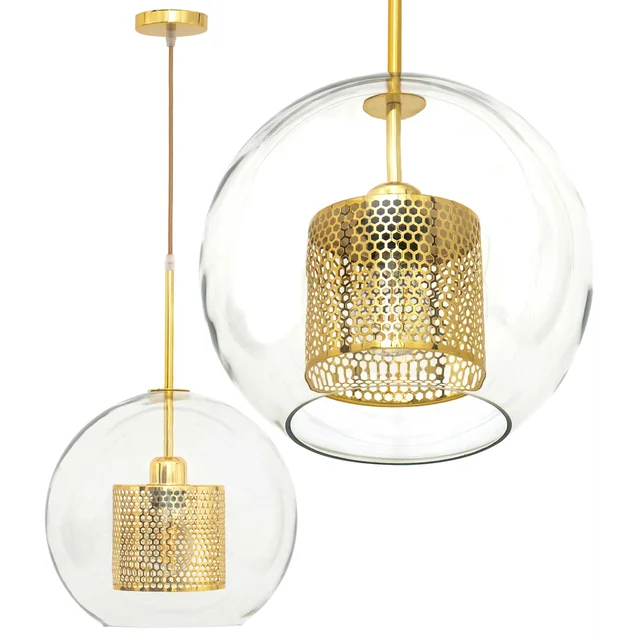 Candeeiro suspenso de vidro APP556-1CP 30cm GOLD