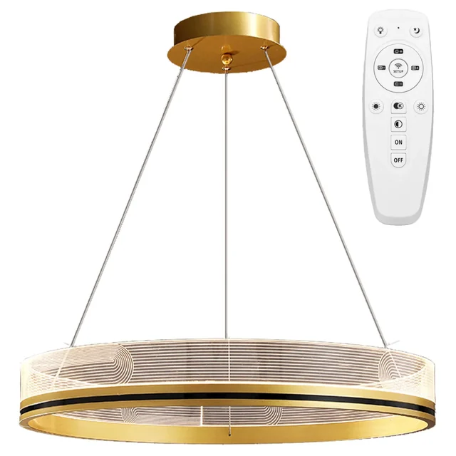 Candeeiro suspenso LED APP1190-CP Dourado 60cm