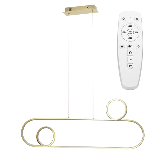 Candeeiro suspenso LED de teto APP809-CP dourado + controlo remoto