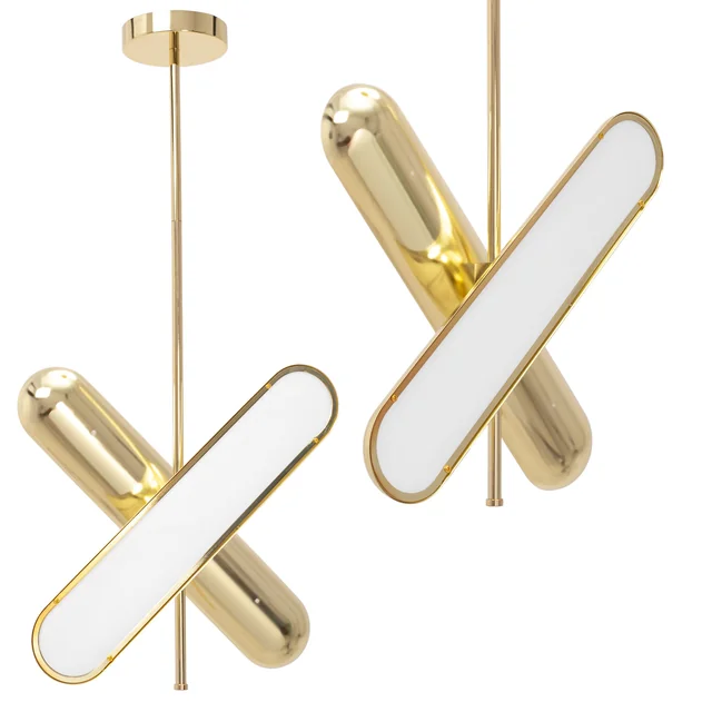 Candeeiro suspenso LED de teto APP832-CP dourado