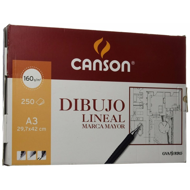 Canson Basik Papel de desenho branco A3 250 Cartões