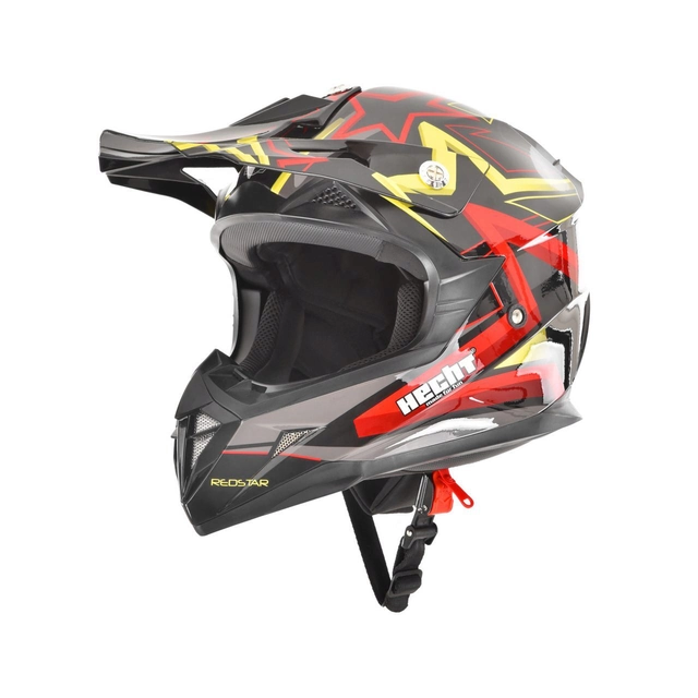 Capacete de motocicleta HECHT Integral ATV 55915S, STARS design, material ABS, tamanho S 55-56 cm, multicolorido