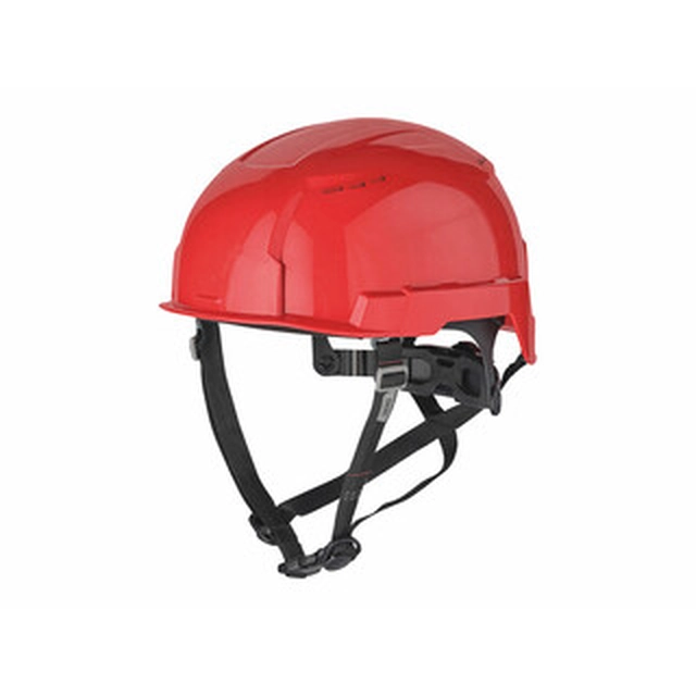 Capacete de trabalho vermelho Milwaukee BOLT200 com ranhuras de ventilação