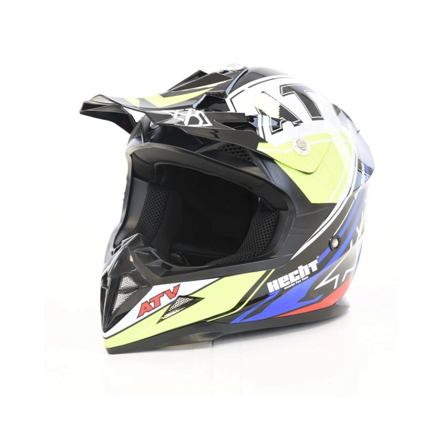 Capacete HECHT completo para motocicleta ATV 52915XL, design de automobilismo, material ABS, tamanho XL 61 cm, multicolorido