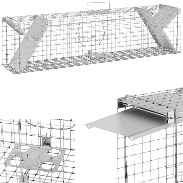 Capcană vie capcană pentru șobolani jder zăvor cu două fețe 1020x200x270 mm SET