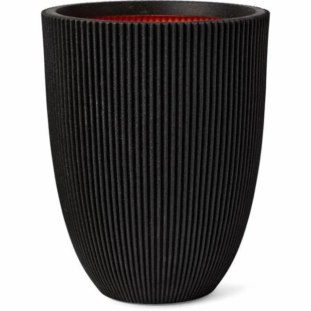 Capi Europe Pot de fleur rond en plastique noir