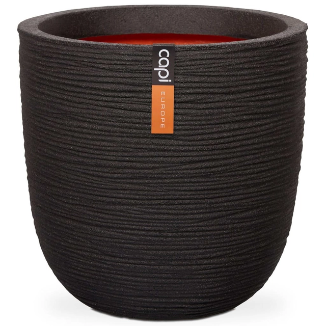 Capi Nature Rib vaso ovale, 43 x 41 cm, nero, KBLR933