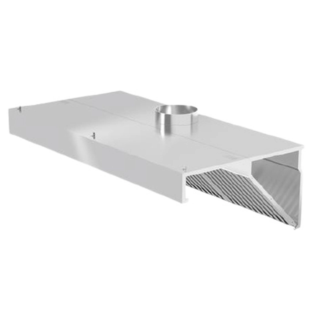 Cappa ristorazione in acciaio inox con illuminazione 100x70 Hendi 229309