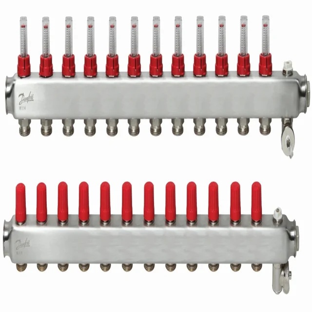 Capteur de chauffage au sol réglable avec débitmètre DANFOSS, SSM-12F, 12 anneaux