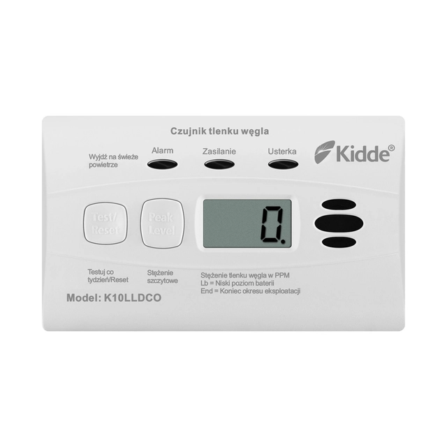 Carbon monoxide detector with Kidde display K10LLDCO