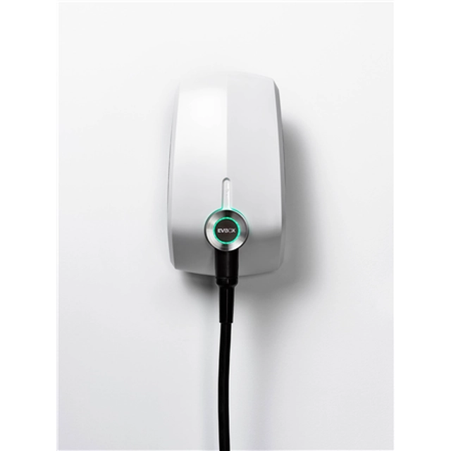 Cargador de coche eléctrico EVBox | Elvi Blanco 1 Phase-32A, fijo 6 medidor Tipo 2 cable, WiFi, 7,4 kW | 7.4 kW | Salida | 32 A | Wi-Fi 2.4/5 GHz, Bluetooth 4.0 | 6 m | Blanco