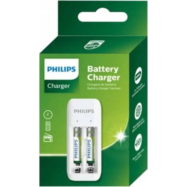 Cargador Philips Cargador de batería + 2xAA 700mAh, Cable USB