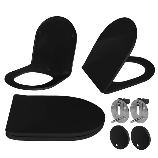 CARLO FLAT UF BLACK MATT TOILET SEAT