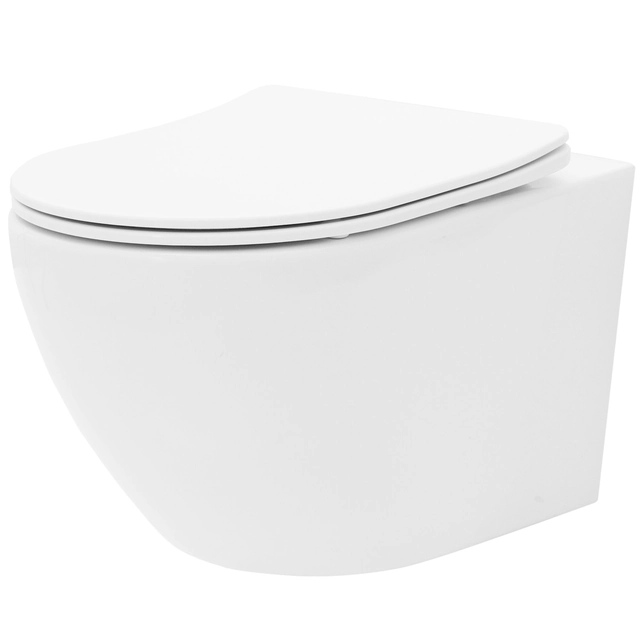 Carlo Mini Randloos Platte wandtoiletpot