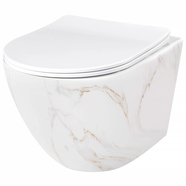 Carlos Rimless Flat Aiax Shiny wall-hung toilet bowl