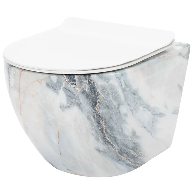 Carlos Slim Rimless Granite Glanzend hangend toilet