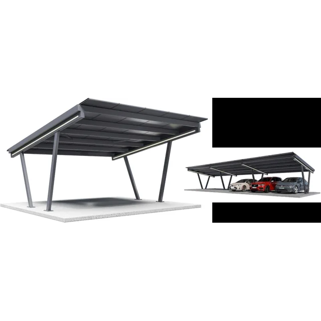 Carport Abri deux postes BCPU2-PRO Module PV < 1980mm