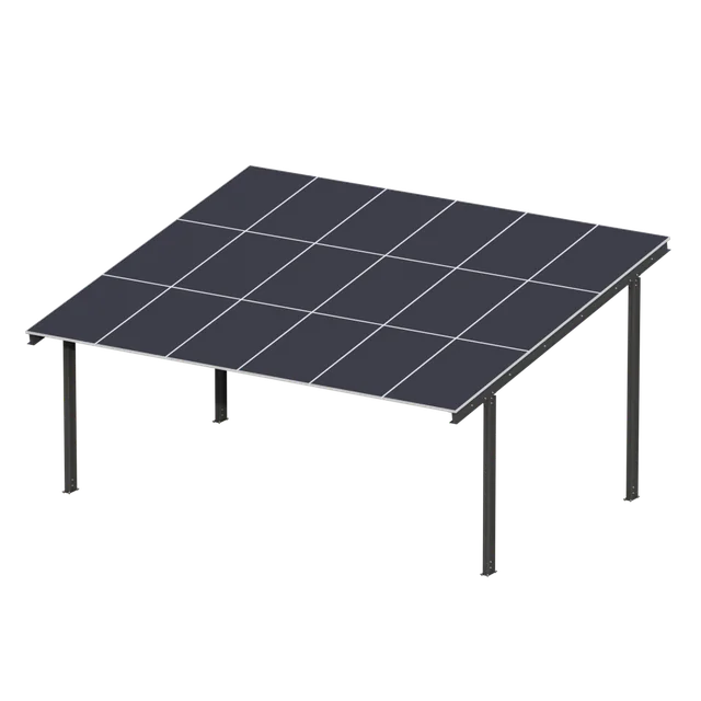 Carport med solcellspaneler - Modell 05 (2 säten)