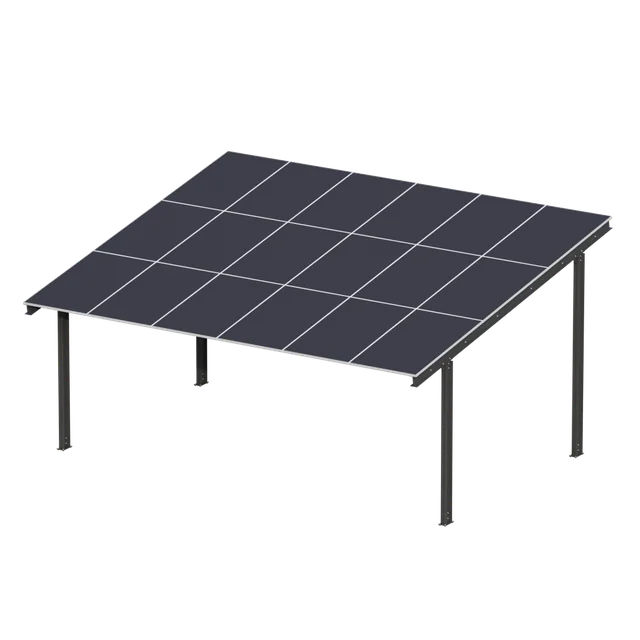 Carport mit Photovoltaik-Paneelen – Modell 05 (2 Sitzplätze)