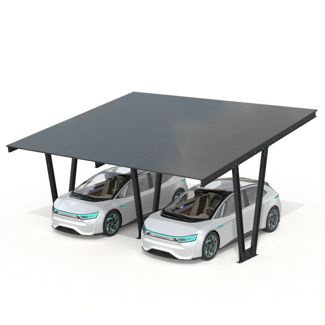 Carport mit Photovoltaik-Paneelen – Modell 06 (2 Sitzplätze)