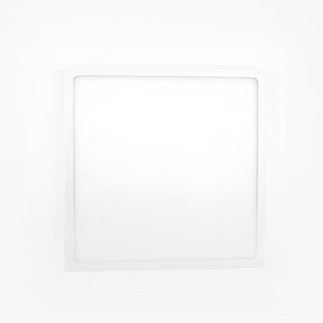 Carré LED en saillie avec cadre en aluminium blanc 190x190mm 18W 1620lm 3000K IP44 2 ans de garantie