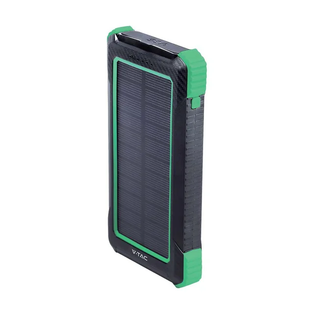 Carregador de banco de energia solar sem fio - 10000mAh - Preto