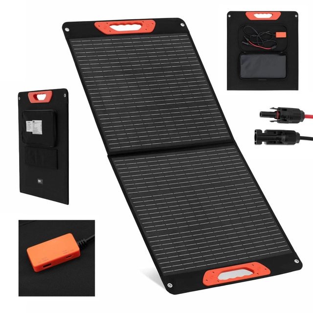 Carregador solar painel solar dobrável acampamento turístico 2 xUSB 100 EM