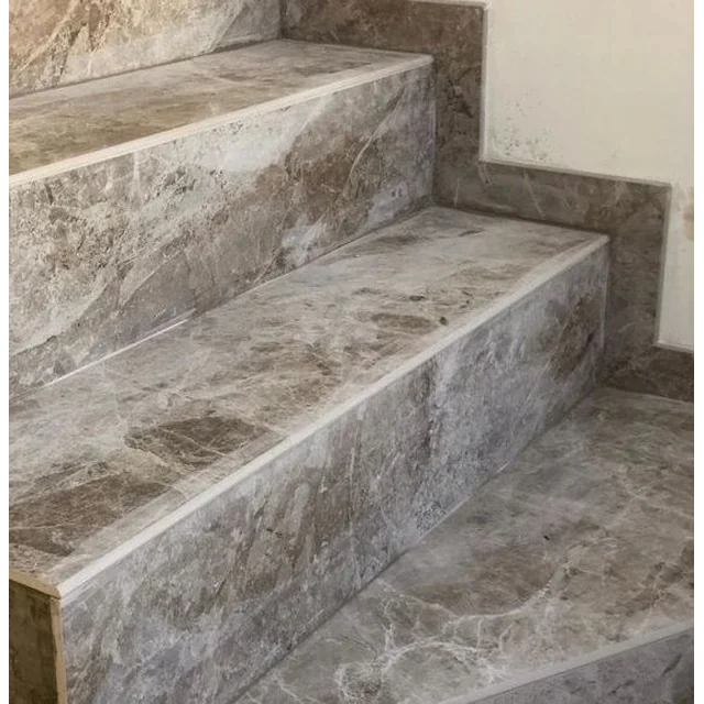 Carrelage imitation marbre pour escaliers 100x30 CRÈME / BEIGE antidérapant NOUVEAU