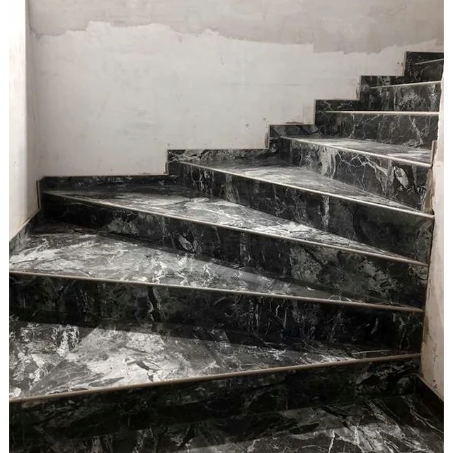 Carrelage imitation marbre pour escaliers 120x30 GRAPHITE / GRIS antidérapant NOUVEAU