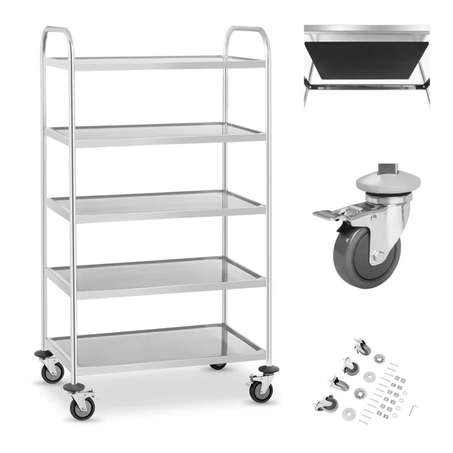 Carrello cameriere catering 5-półkowy in acciaio inox per gastronomia RCSW-5.1