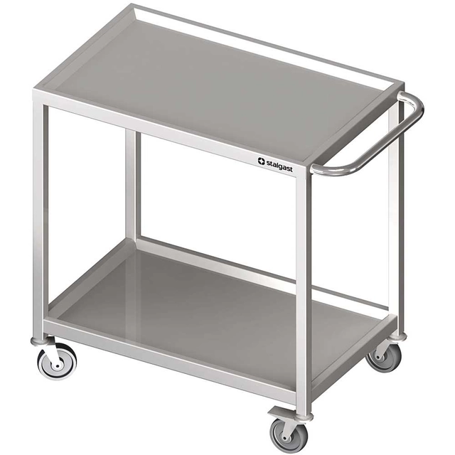 Carrello cameriere in acciaio inox 2-półkowy 80x60 | Stalgast