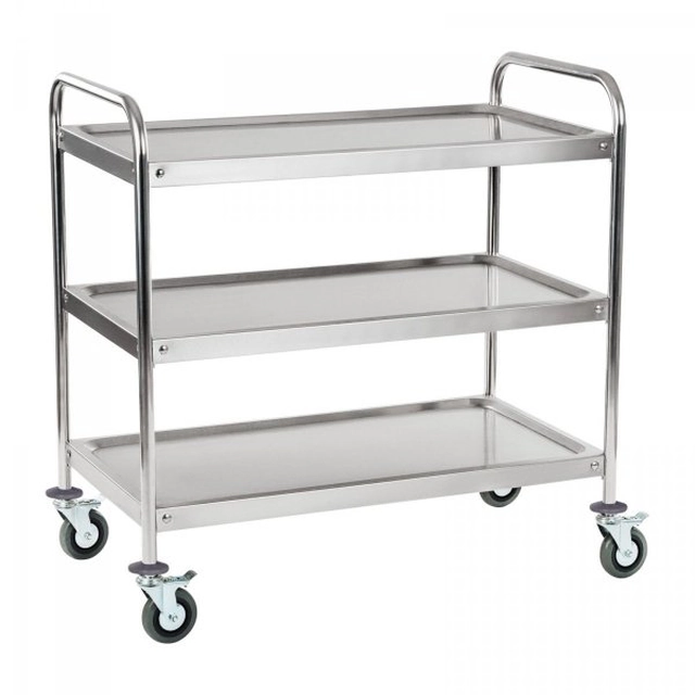 Carrello cameriere - ripiani 3 - fino a 480 kg - manico tondo ROYAL CATERING 10010230 RCSW-3R