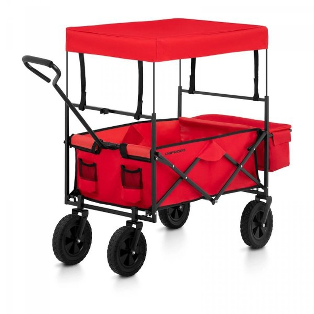 Carrello da giardino pieghevole - 100 kg - rosso UNIPRODO 10250187 UNI_CART_01