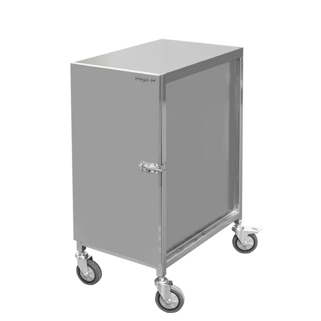 Carrello da trasporto in acciaio inox, con serratura, per contenitori GN 38x55x90